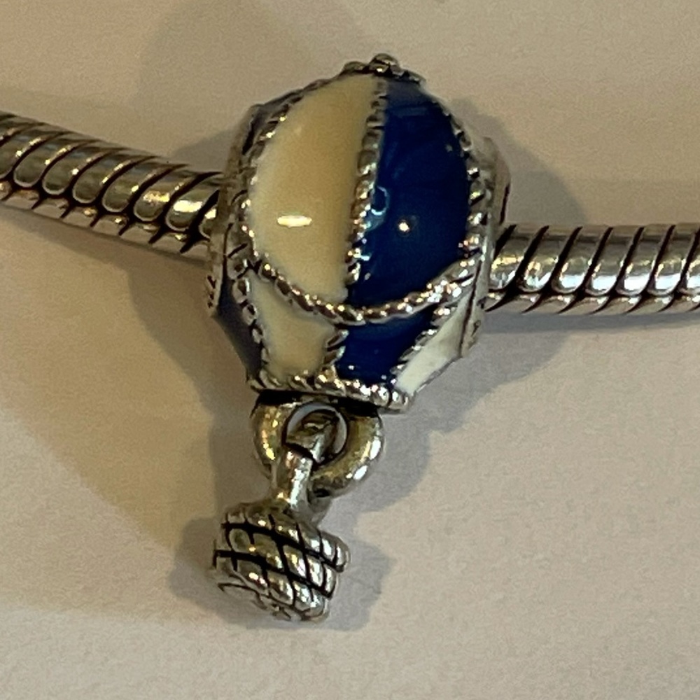 Pandora hot air balloon charm silver enamel